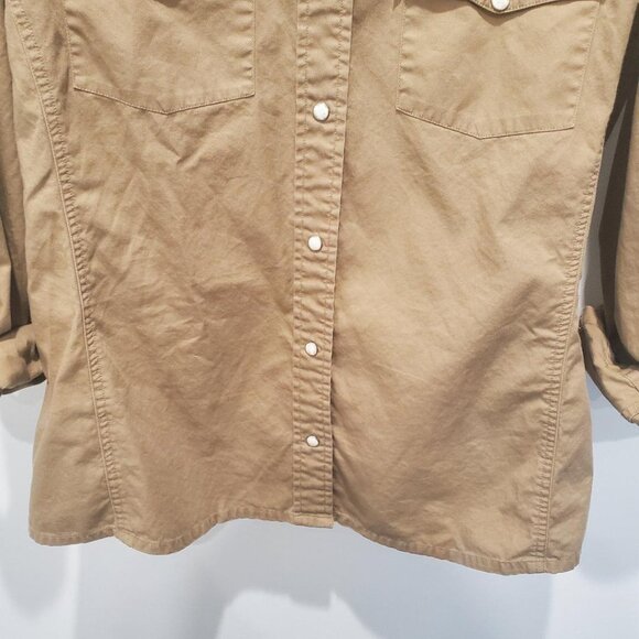 Women's Carhartt Tan Western Cowgirl Button Down Snap Shirt  XL - Picture 3 of 6